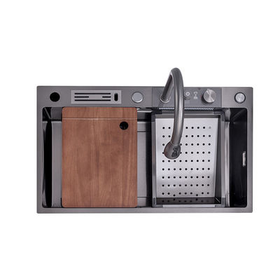 Cascata Rubinetto Rubinetto 75*45 Acciaio inossidabile Cucina artigianale Lavabo sottostante
