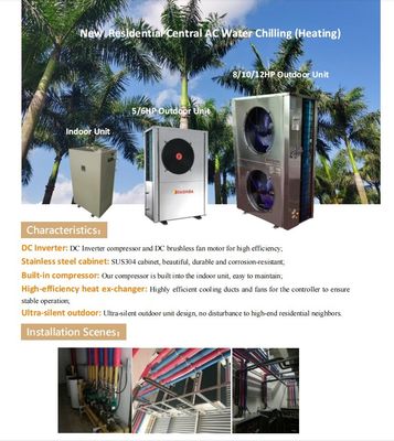 Risparmio energetico 16KW 18KW 20KW 22KW Pompa di calore aria-acqua con compressore inverter
