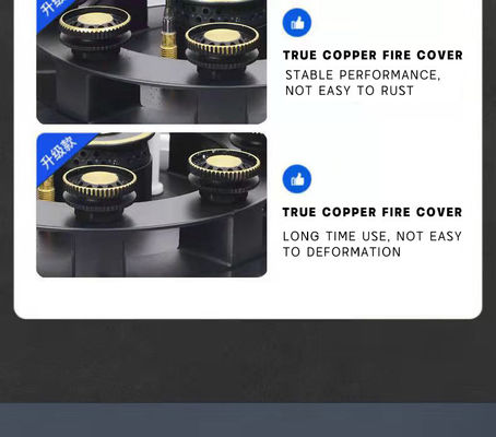 Cucina a gas a bruciatore singolo con costruzione in acciaio inossidabile e superficie in vetro temperato