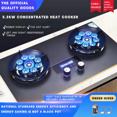 220v Flippable Gas Cooker Stufa con 2 bruciatori Desktop Incorporato Tipo Cucina Cucina