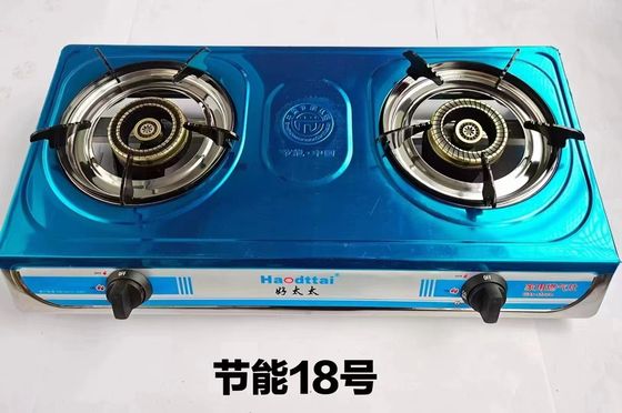 Home Cucina Tavolo Stufa a gas Bruciatore di ferro Stufa a gas 2 Bruciatore con ugello in ottone