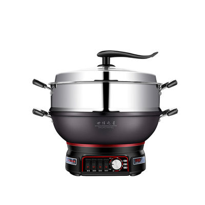 Padella elettrica multifunzione con coperchio di vetro temperato visibile Padella 40 Cm