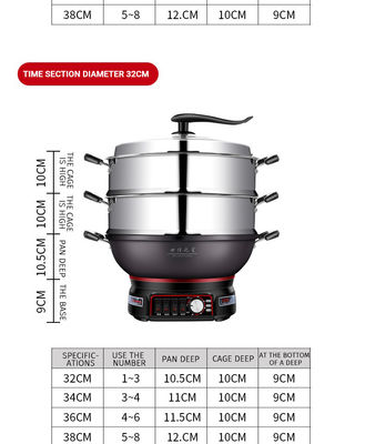 220V Padella elettrica a rivestimento antiaderente per cucina multifunzione e a prova di scottamento