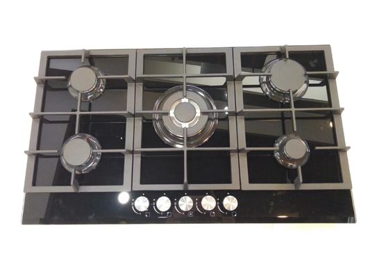 Superficie di vetro temperato Cucina elettrica tipo radiante a bobina bruciatore 5 bruciatori stufa a gas