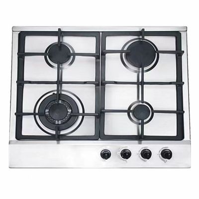 Cucina con manopole metallica e ugello in ottone 4 gas 1 focolare in ceramica a infrarossi elettrico singolo