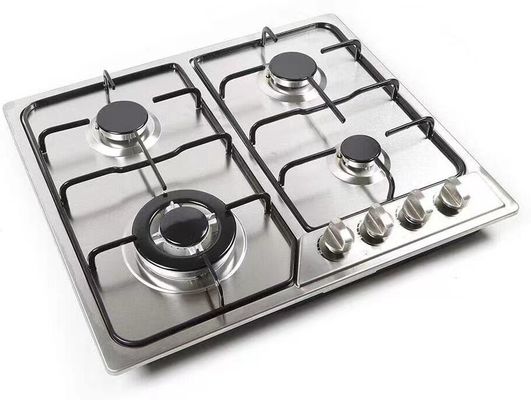 Cucina con manopole metallica e ugello in ottone 4 gas 1 focolare in ceramica a infrarossi elettrico singolo