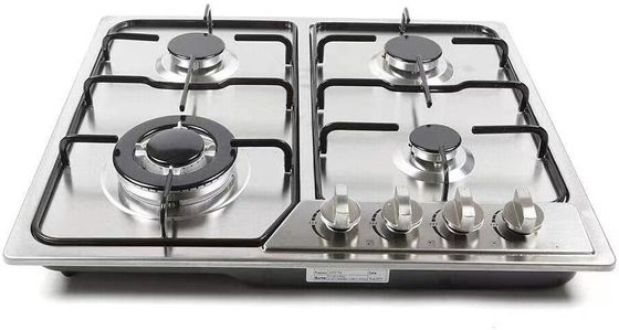 Cucina con manopole metallica e ugello in ottone 4 gas 1 focolare in ceramica a infrarossi elettrico singolo