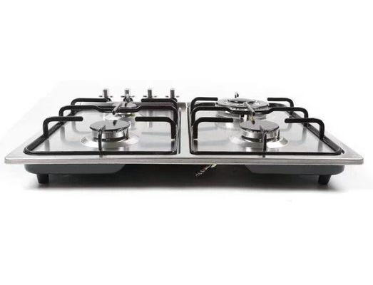 Cucina con manopole metallica e ugello in ottone 4 gas 1 focolare in ceramica a infrarossi elettrico singolo