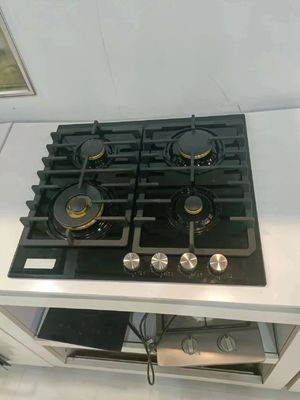 Cucina con manopole metallica e ugello in ottone 4 gas 1 focolare in ceramica a infrarossi elettrico singolo