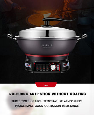 Rivestimento antiaderente Wok elettrico per uso domestico 220V Fritura e stiratura