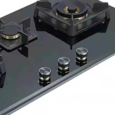 Stufa a gas a vetro a protezione da fiamme con accensione elettronica e 3 bruciatori