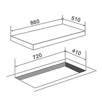 Stufa a gas a vetro a protezione da fiamme con accensione elettronica e 3 bruciatori