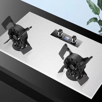 Apparecchio da cucina Tengao Metallo bordo Tavolo Top Manopola Tasto Gas naturale / stufa a gas a doppio bruciatore