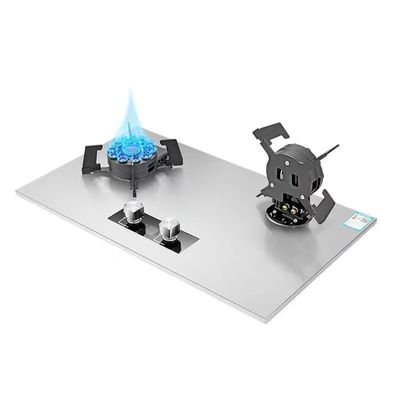 Apparecchio da cucina Tengao Metallo bordo Tavolo Top Manopola Tasto Gas naturale / stufa a gas a doppio bruciatore