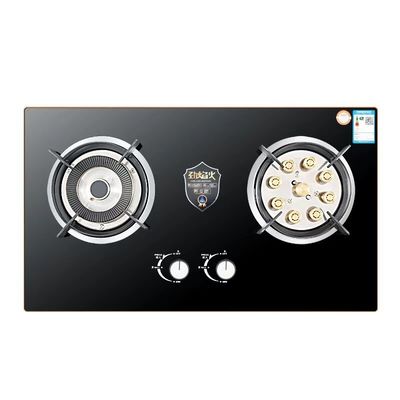 Moderno design 2 stufa a gas a bruciatore con accensione elettronica e cucina in vetro temperato