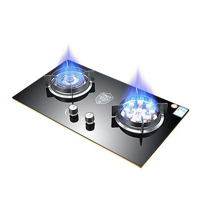 Moderno design 2 stufa a gas a bruciatore con accensione elettronica e cucina in vetro temperato