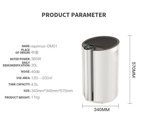NO Dehumidificatore da desktop controllato da app per 120 piedi quadrati Area di copertura e casa