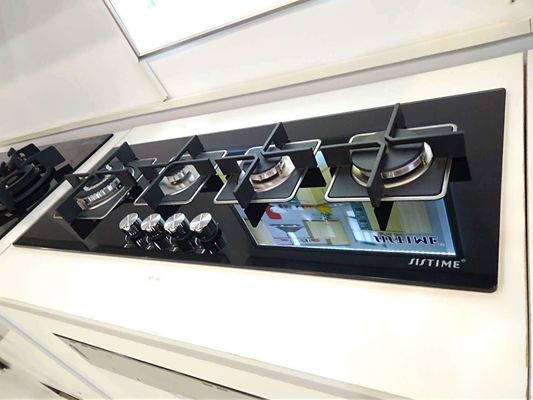 Cucina a gas in acciaio inossidabile a accensione automatica 4 bruciatore per stufa integrata in cucina