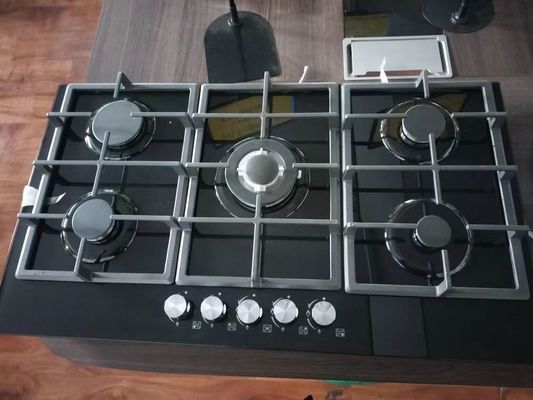 5 Cucina a gas a bruciatore con accensione automatica e cucina a gas in vetro temperato