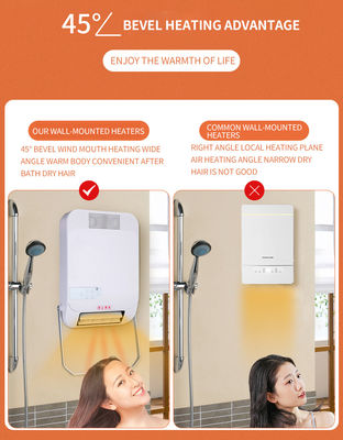 QN 1800w Sistema di spegnimento per la sicurezza automatica Riscaldatori elettrici portatili in bianco