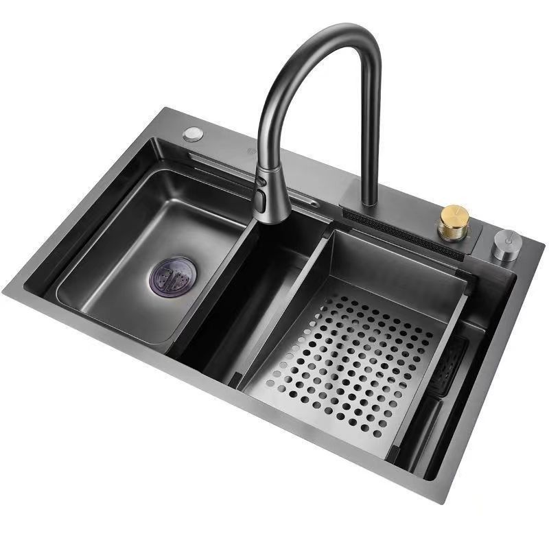 Vaschino rettangolare tutto in uno Lavello della cucina con rubinetto scarica cascata scarico della cucina