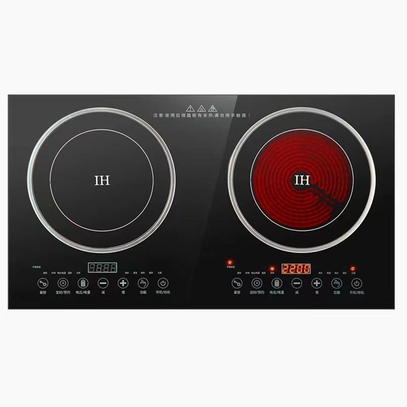 2 piastre da bruciatore Stufa a gas e stufa elettrica a doppia stufa Cucina a induzione per cucina