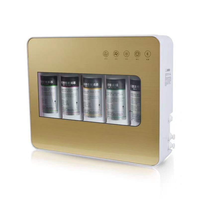 Purificatore d'acqua ad osmosi inversa a 5 fasi per uso domestico a muro con funzione di acqua calda