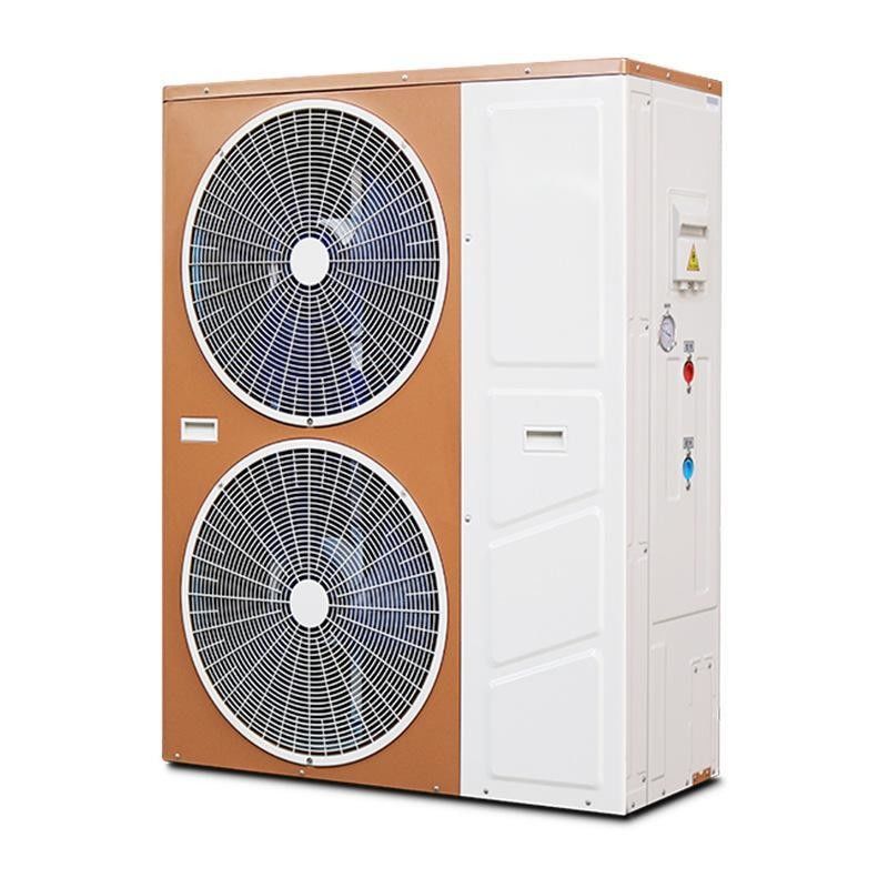 Pompa di calore a corrente continua per uso domestico da fonte di acqua all'aria con scambiatore di calore tubo-in-shell
