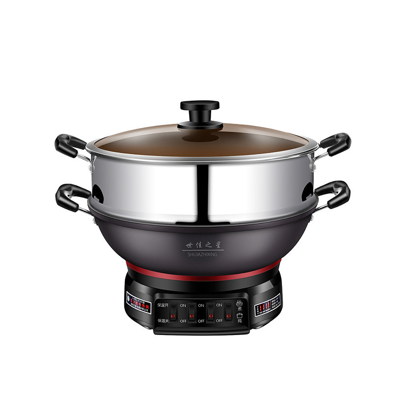 220V Padella elettrica a rivestimento antiaderente per cucina multifunzione e a prova di scottamento