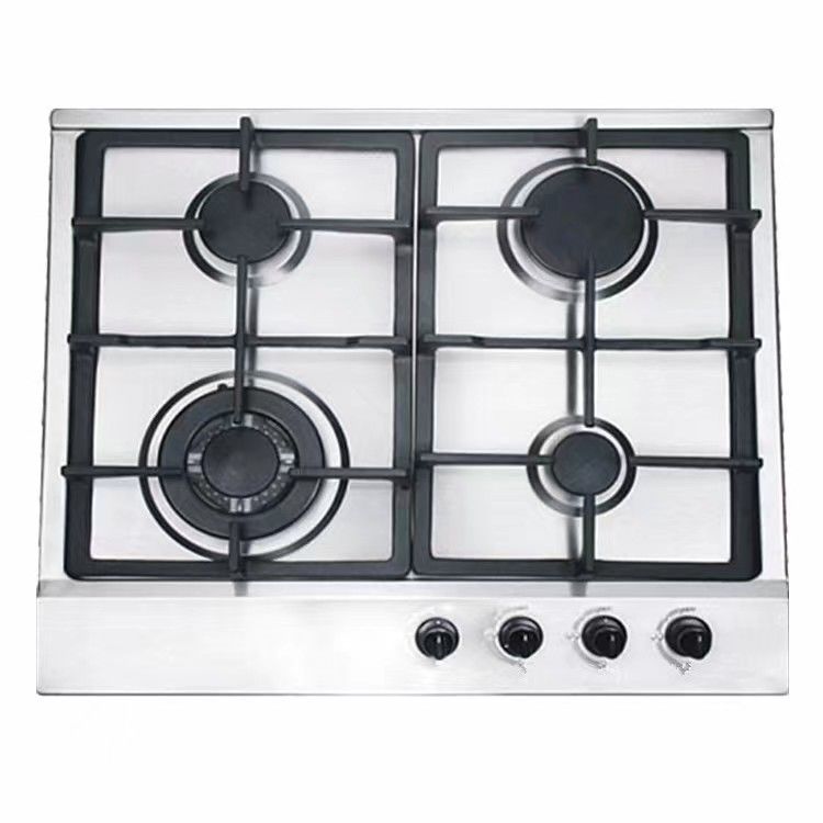 Cucina con manopole metallica e ugello in ottone 4 gas 1 focolare in ceramica a infrarossi elettrico singolo